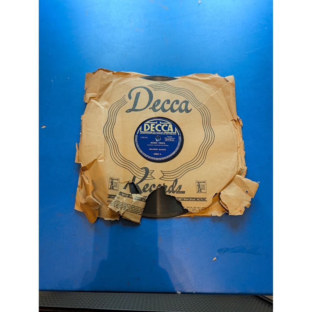 Mildred Bailey Sometimes Wherever You Are Decca 4252 78 RPM Vinyl Record Jazz